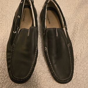 SKECHERS Navy Leather Upper Balance Slip On Loafers 62732 Men's Size 12